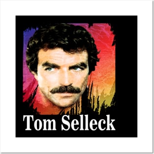 Tom Selleck-Retro 80s Aesthetic Design Posters and Art